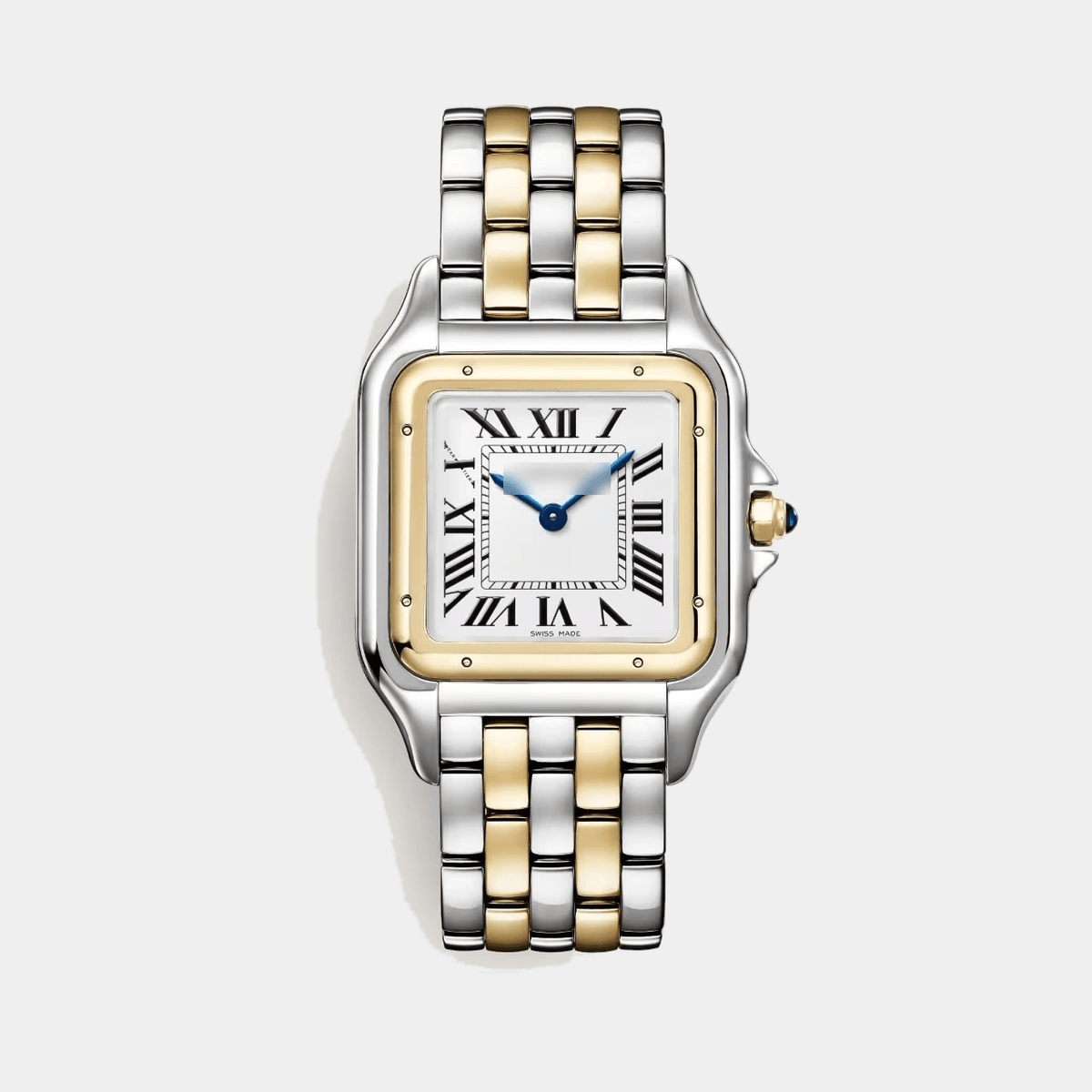 Square Roman Numeral Watch, Two Tone