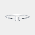 T Wire Bracelet Silver Tone Bangle