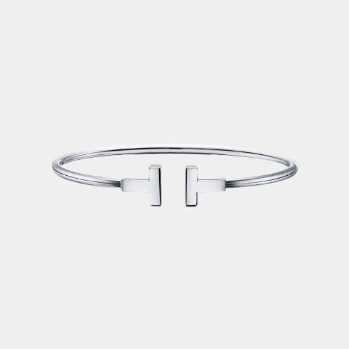 T Wire Bracelet Silver Tone Bangle