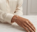 T Wire Bracelet Gold Tone Bangle