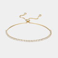 Tennis Bracelet Gold Tone Adjustable