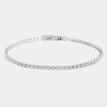 Tennis Bracelet Silver Tone With Crystal