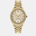 Crystal Dial Watch, Gold Tone