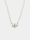 Pearl Necklace Saturn Crystal Pendant