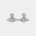 Planet Earrings in Silver Tone With Crystal