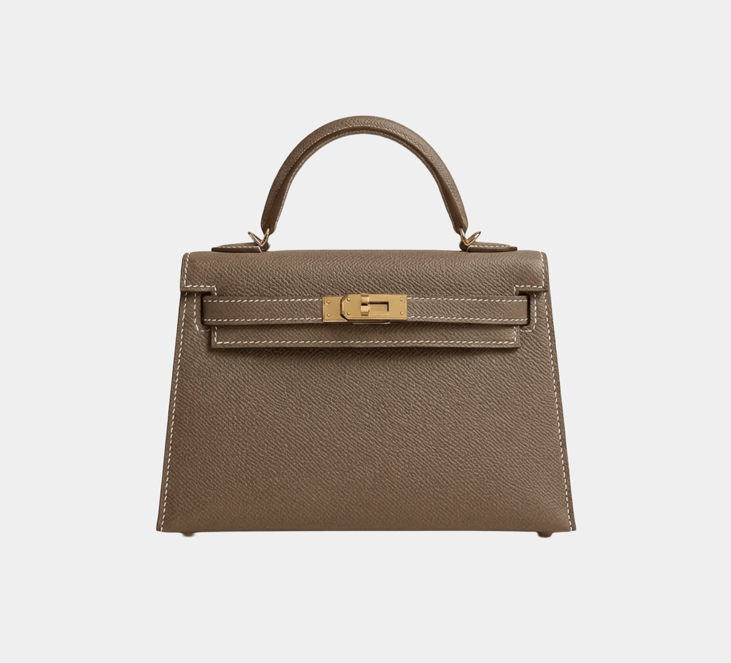 Brown Top Handle Tote Bag