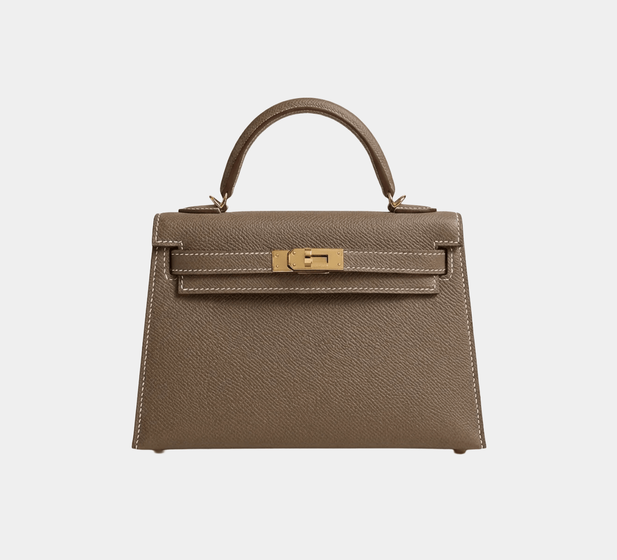 Brown Top Handle Tote Bag