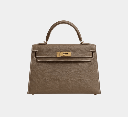 Brown Top Handle Tote Bag